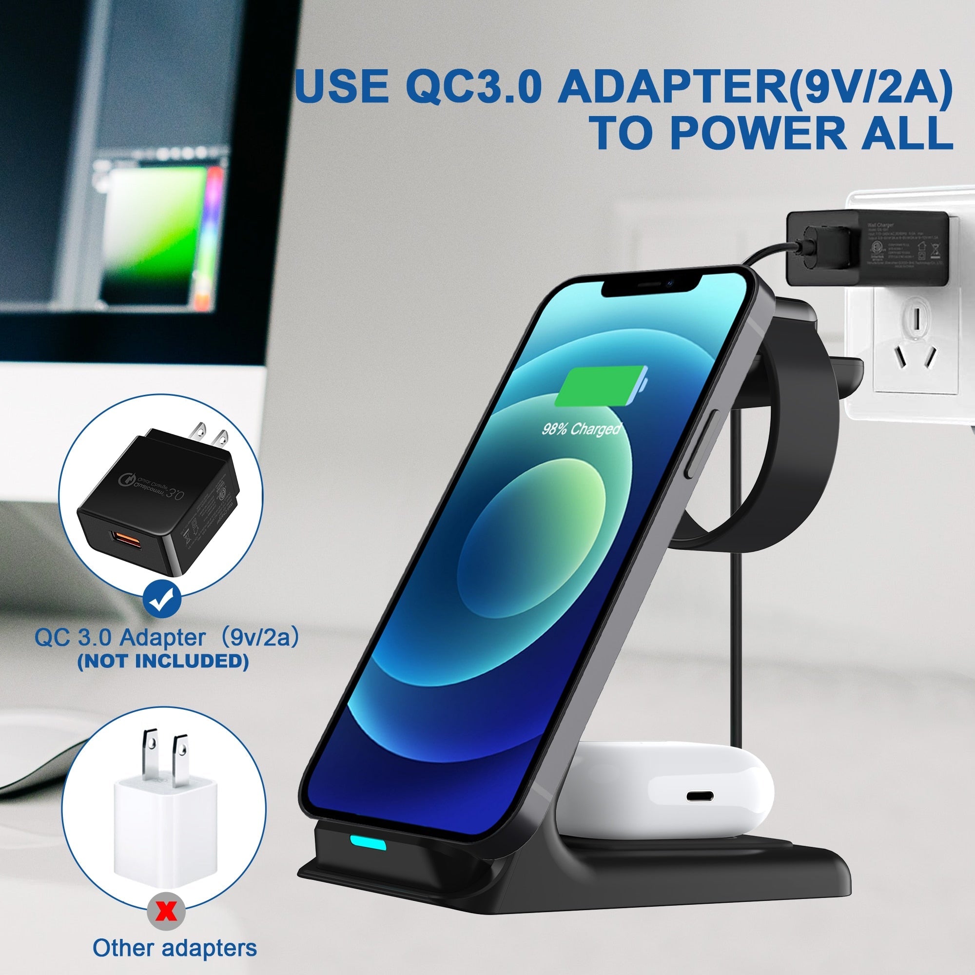 20W Wireless Charger Stand For I Phone Airpods I Watch